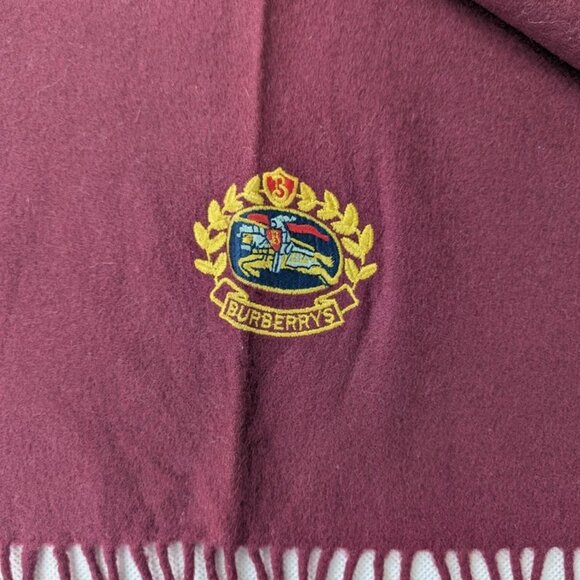 BURBERRY London Knit 100% LambsWool Neck Warmer Maroon SCARF - Picture 3 of 7